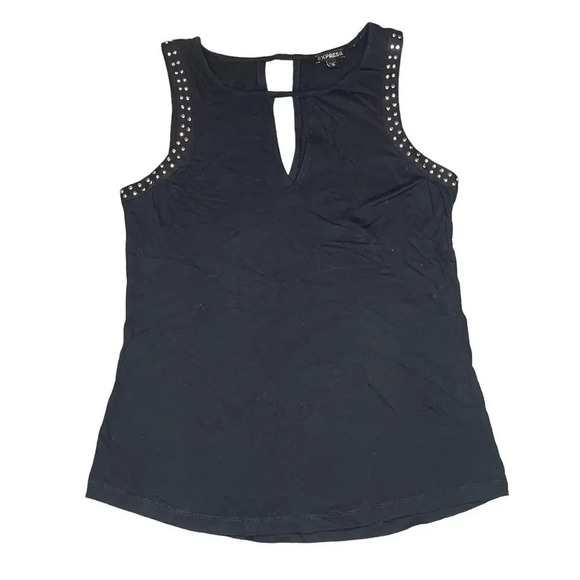Express Women's Size Small Black Studded Cutout Sleeveless Tank Top Casual - Picture 2 of 4